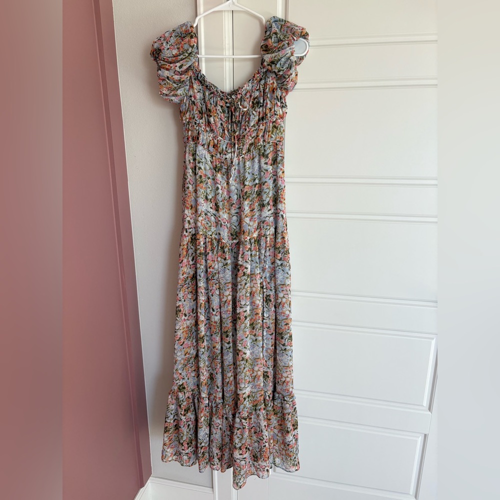 Astr Floral Ruffle Maxi Dress
